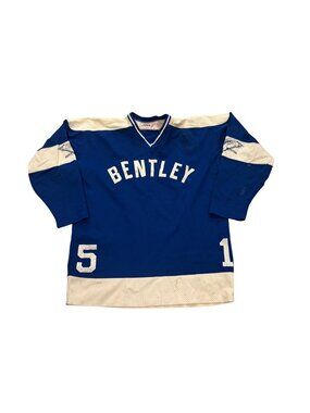 Vintage Game Worn Bentley Falcons #15 Stall & Dean NCAA Hockey Jersey Men's 46